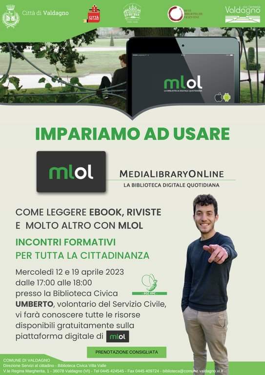 Locandina della biblioteca evento promozione MLOL